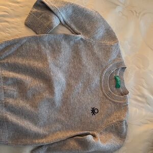 United Colors Of Benetton Light Gray Crewneck Sweater